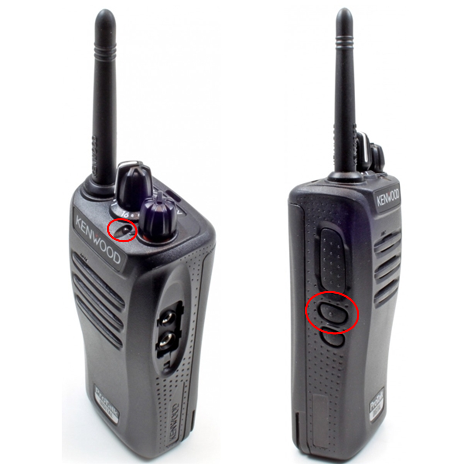 Walkies4Events - Knoppen om van analoog naar digitaal om te schakelen bij de Kenwood TK-3401DE